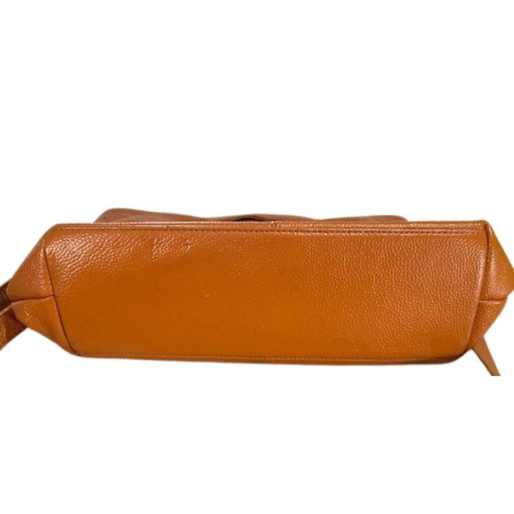 Paste Leather Handbag or Crossbody, Adjustable Shoulder Strap, Burnt Orange - Picture 11 of 16